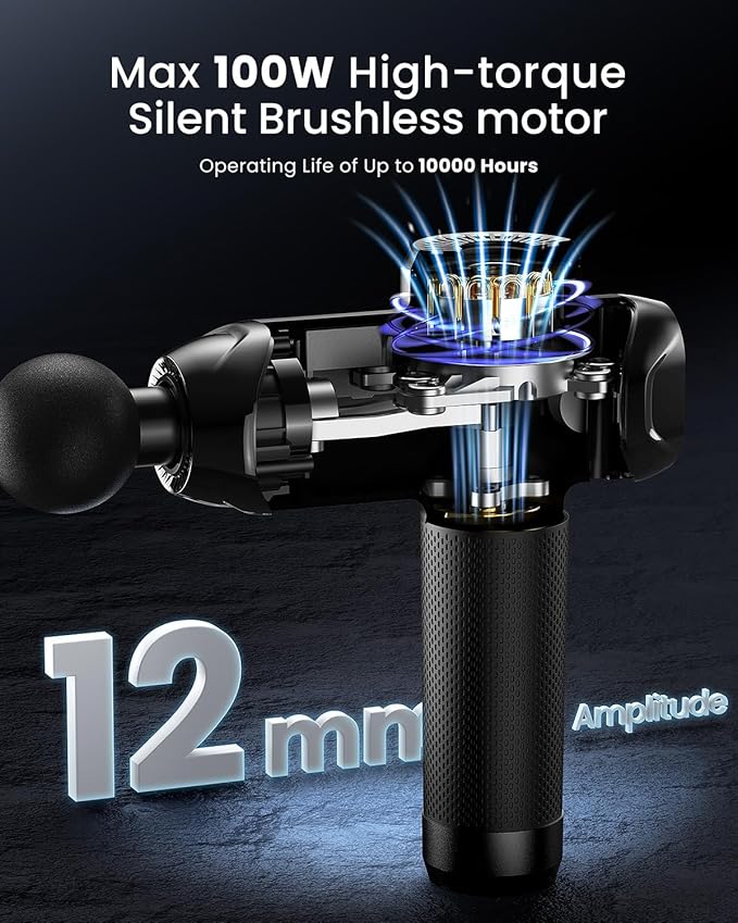 RENPHO Power Thermacool Massage Gun Deep Tissue with Heat and Cold, Percussion Muscle Massage Gun Bluetooth with 12mm Amplitude, Handheld Massager Gun, Professional Massage for Men Women Athletes