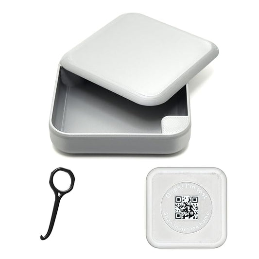 Kasse Invisalign Case Modern Aligner & Retainer Case with QR Code Recovery | Magnetic Twist Open | 3D Printed in the USA | Secure Travel Design | Includes Invisalign Remover Tool | Silver