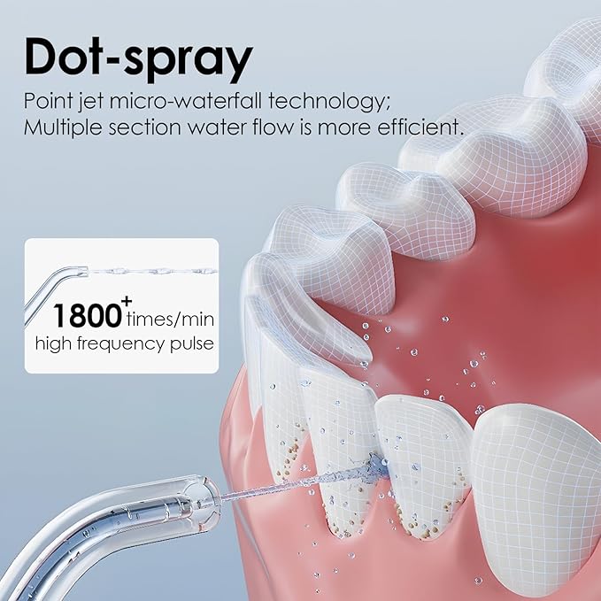 Portable Eco-Friendly Water Flosser 225ML Long-Lasting Endurance Travel Oral Irrigator for Gum Care/Implants/Braces (Green)