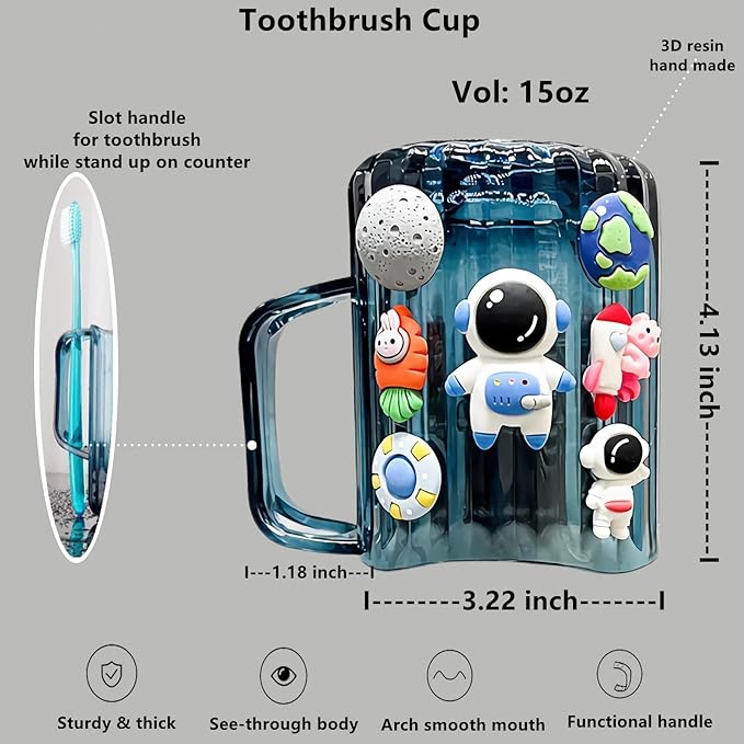 Automatic Toothpaste Dispenser & Toothpaste Holders and Wall Mounted Cup 3 Piece in a Set, is Wall Mounted for Bathroom,Toothpaste Squeezer for Kids & Family Shower by Mr. Thumbs(Navy Blue Set)
