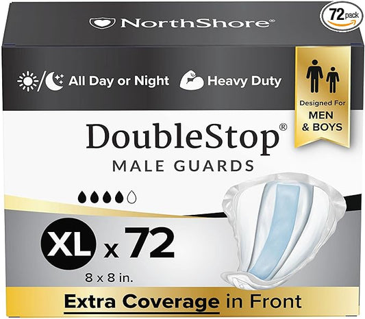 NorthShore DoubleStop XL Male Guards for Men, Case/72 (4/18s)
