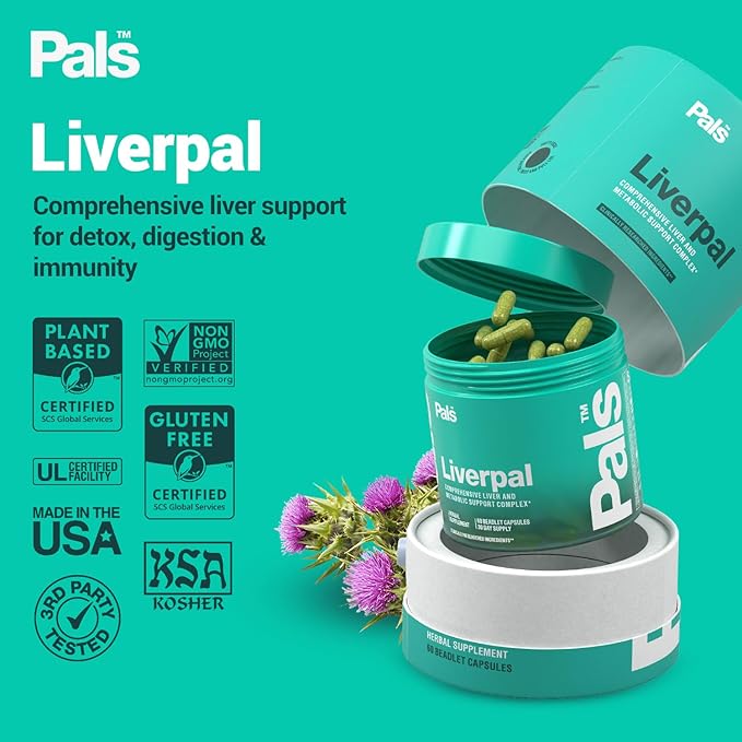 Liver Cleanse Detox & Repair Vitamins with Artichoke & Silymarin 1000mg, Liverpal Comprehensive Milk Thistle Liver Support Supplement for Optimal Health, Digestion & Immunity, Vegan Capsules 30 Days