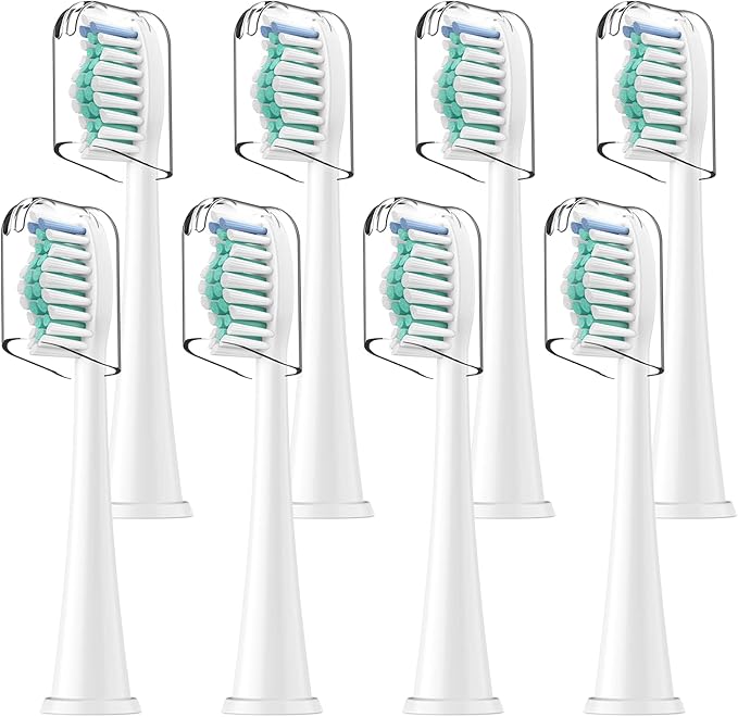 Toothbrush Heads for Philips Sonicare Replacement Brush Heads with Protective Cover Soft Dupont Bristles Electric Toothbrush Replacement Heads for Oral Health, 8 Pack