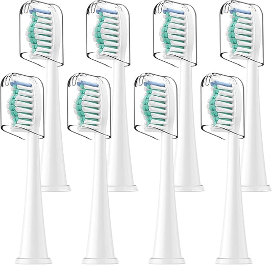Toothbrush Heads for Philips Sonicare Replacement Brush Heads with Protective Cover Soft Dupont Bristles Electric Toothbrush Replacement Heads for Oral Health, 8 Pack