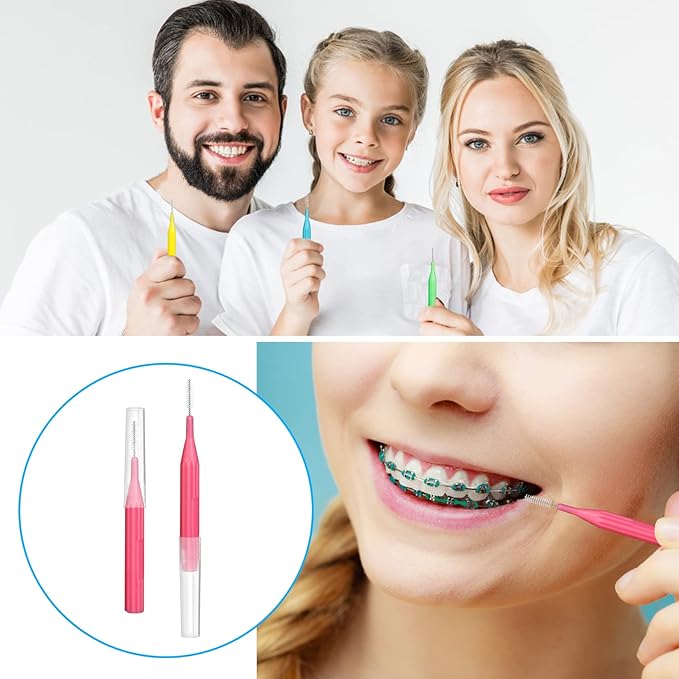 RAZOKO Interdental Brush, Flossing Head,Easy Use Tooth Cleaning Tool (1Pack(2mm/2.3mm/2.5mm/3mm)-88pcs)