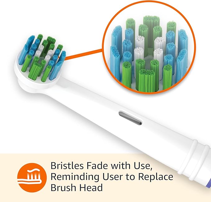 Amazon Basics Electric Toothbrush Head Replacement Brush, White, 5 Count (Fits Most Oral-B Brushes) (Previously Solimo)