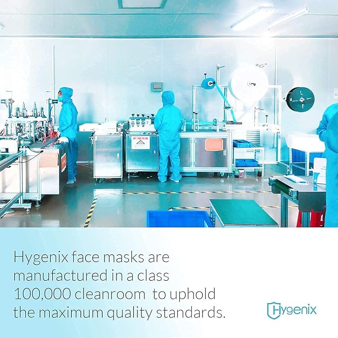 Hygenix Purple 3ply Disposable Face Masks PFE 99% Filter Quality Tested by a US lab (Pack of 50 Pcs)