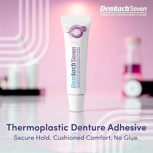 Denttach Seven Denture Adhesive, Thermoplastic Denture Cushion and Reliner, Upper and Lower Denture Comfort for Up to 7 Days, Zero Glue, Zinc Free (2)