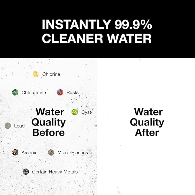 Filterbaby Pro Series Shower Filter,Doctor Developed,Metal Titanium Aluminum,Lab Tested to Reduce up to 99% Chlorine/Chloramine/Lead/Certain Hard Heavy Metals,Great Water Pressure,Long Lasting,Chrome