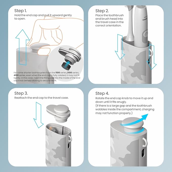 CoolSmile Charging Travel Case Compatible with Philips Sonicare Electric Toothbrushes, Fits Philip Sonicare 1100/3100/ 4100/4300/ 4500/5100/ 5300/6000/ 6100/6300/ 7000 series, Blue
