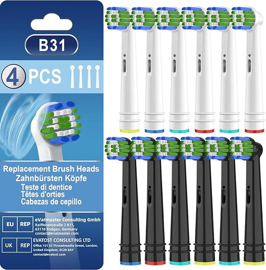 Replacement Toothbrush Heads Compatible with Oral B Braun, 12 Pack Professional Electric Toothbrush Heads Compatible with Oral B Pro 1000, 500, Smart 1500