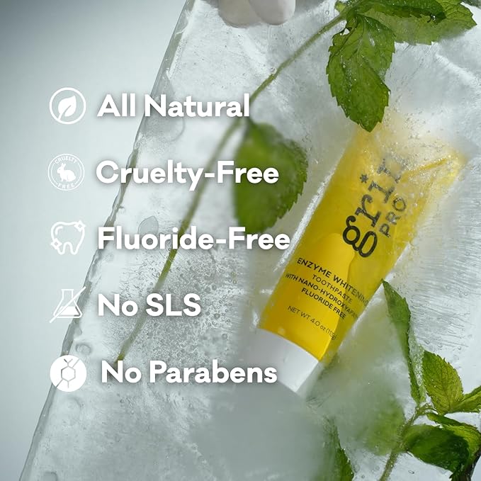 Grin Pro Enzyme Whitening with Nano Hydroxyapatite Toothpaste, Fluoride Free, Reduce Plaque Biofilms, Promoting Cleaner, Whiter Teeth, 113g Natural Ingredients New Zealand Manufactured