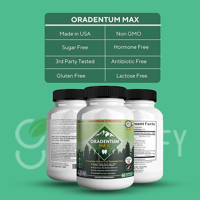 Oradentum Max Probiotic Supplement, 40 Billion CFU, 60 Capsules, 30 Day Supply (2)