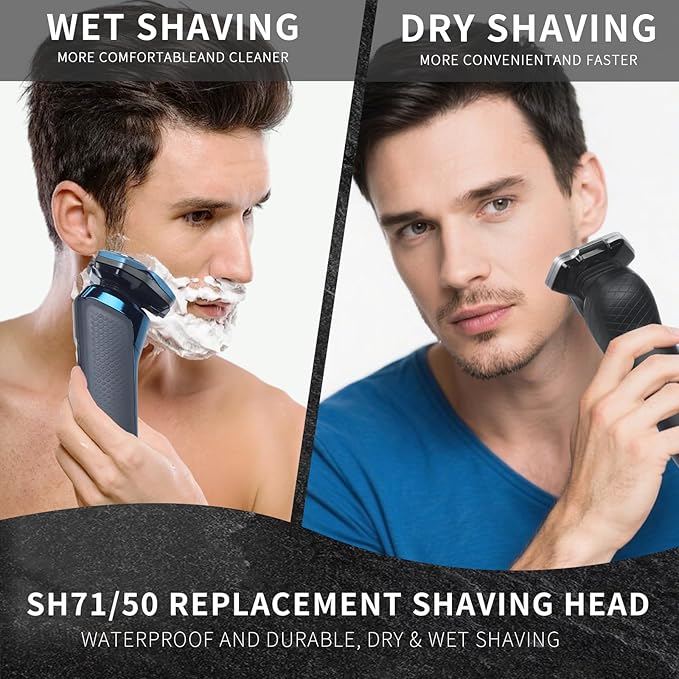 SH71/50 Shaving Heads Compatible with Phili*s Shavers Series S5000 (S5XXX),S7000 (S7XXX) for SH60/70 and SH70/70 (Blue)