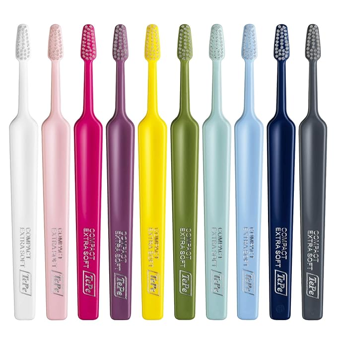 TePe Select X-Soft Toothbrush, Adult Soft-Bristle Toothbrush with Compact Tapered Head and Angled Neck, Pack of 1