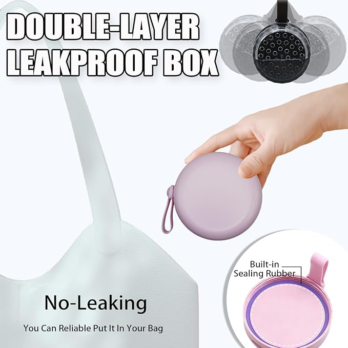 Denture Case, Leak Proof Denture Bath Cup for Travel, Large-Capacity Denture Storage Cup, Comprehensive Cleaning Kit for Dentures, Retainers and Night Guards