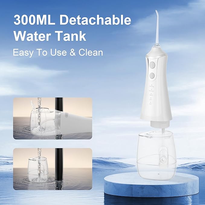 Electric Flosser Water Flosser Portable Dental Flosser Oral Cleaning (L11 White)
