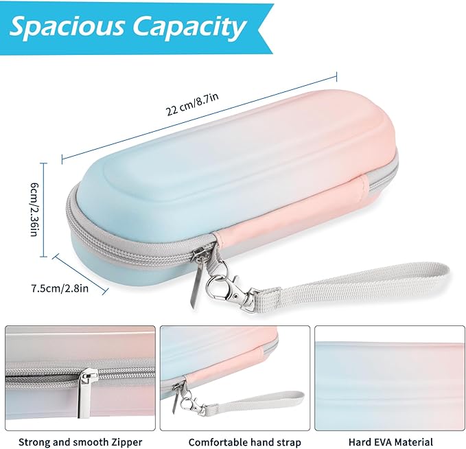 TYSORETY Toothbrush Travel Case for Oral B/Oral-B Pro 1000 1500 5000 7000 & Philips Sonicare 4100 1100 5300 5100 6100/iO Electric Toothbrush, Hard Protective Storage Bag (Gradient)