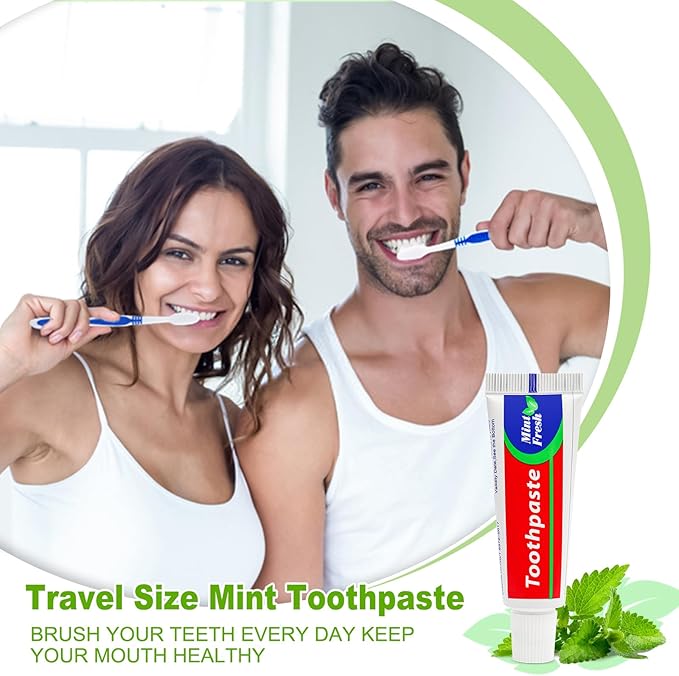 100 pcs Travel Size Toothpaste Bulk, 0.88oz/25 Grams Small Toothpaste Travel Size Bulk 4x1.4 inches Mint Mini Disposable Toothpastes for Hotel,Guests,Homeless,Charity