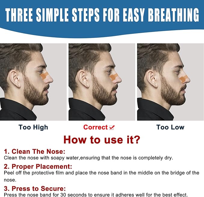 Nasal Strips - 120 Count Nasal Strips for Snoring, Extra Strength Tan Nasal Breathing Strips to Improve Sleep, Instant Nasal Congestion Relief Caused by Colds & Allergies