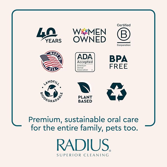 RADIUS Dental Floss, Natural Floss, Unscented Silk, 33 Yards, Compostable & Non-Toxic Oral Care Designed to Help Fight Plaque, Pack of 3