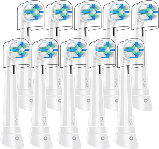 Brush Heads with Medium Bristles Compatible with Oral B IO 2/3/4/5/6/7/8/9/10/Deep Clean Electric Toothbrushes, Replacement Heads for IO (10 White)