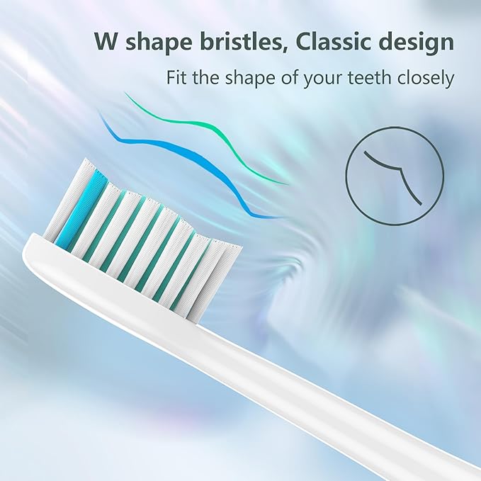 BUKURII Toothbrush Replacement Heads ONLY Compatible with Philips Sonicare Electric Toothbrushes,8PCS,White,for Sonicare Click on Brush Handles 1100 2100 4100 5100 6100, Refills for Protective Clean