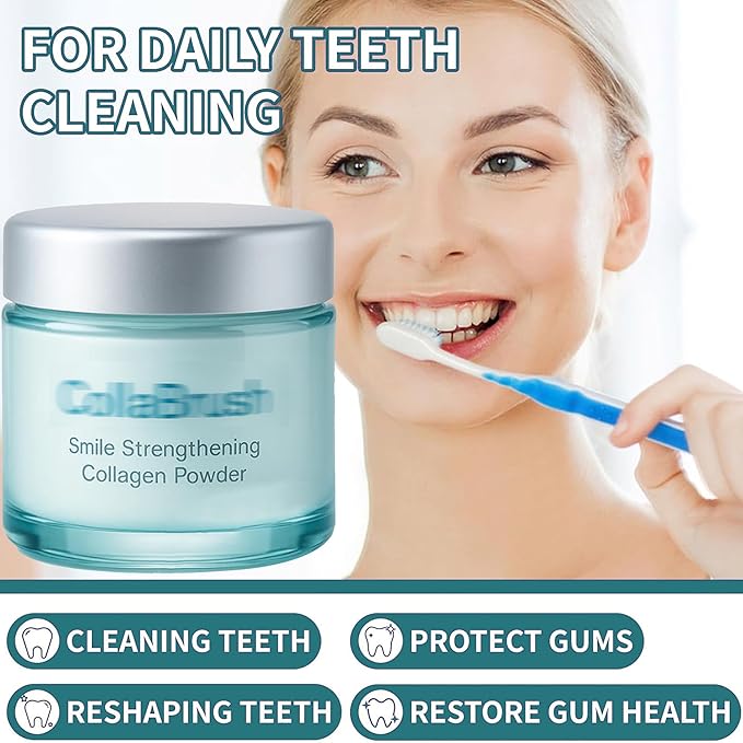 Collagum Smile Strengthening Collagen Powder, Collagen Tooth - Hydroxyapatite Toothpaste Care Powder Protect Gum