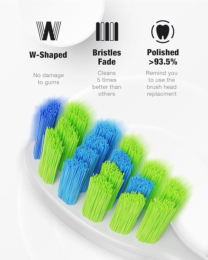 7AM2M Sonic Electric Toothbrush with 6 Brush Heads for Adults&Kids, One Charge for 120 Days, Wireless Fast Charge, 5 Modes, 40000VPM Powered Toothbrush, 2 Minutes Built in Smart Timer - Purple