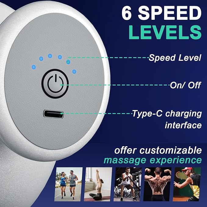DEITY 4 Heads Handheld Massage Gun Deep Tissue, Electric Body Massager, Percussion Muscle Massager for Easing Shoulder and Back Tension, with Reverse Thrust Function, Gift for Families Friends