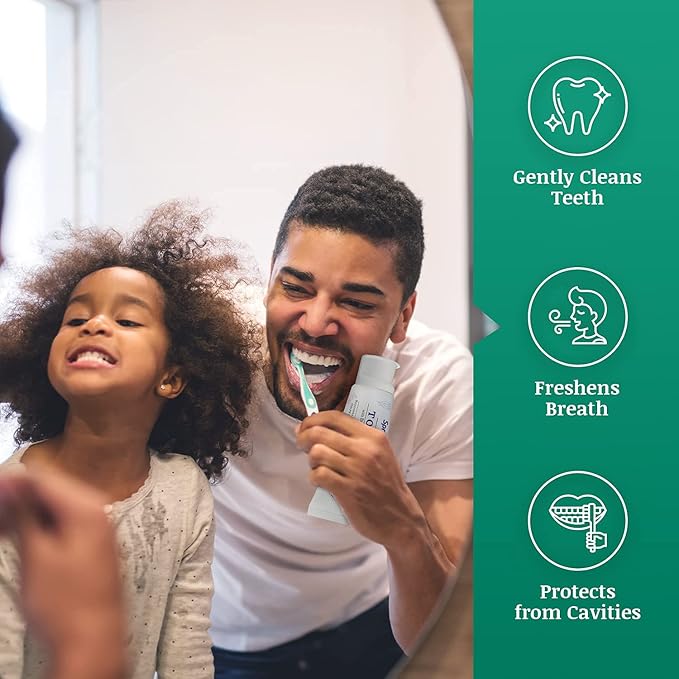 SprinJene Natural Sensitivity Relief, Fluoride Toothpaste for Sensitive Teeth & Gum (4 Pack) + Fluoride Free Mouthwash with Natural Ingredients + Electric Toothbrush with Wireless Charger