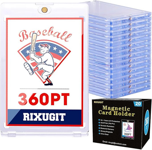 20-Pack Magnetic Card Holder - 360PT One Touch Card Case for Baseball, Football, Basketball, Hockey, Sports Card, Gaming Sports Cards, Perfect for Securely Storing Thick Trading Card Collections