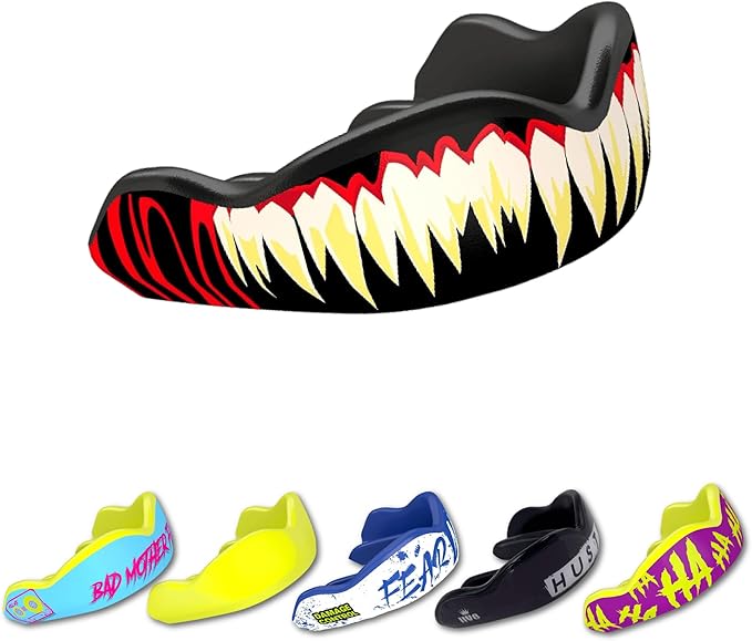 DAMAGE CONTROL High-Impact Mouth Guard – Sports Mouthguard for Boxing, Football, Hockey, Lacrosse & Basketball, Protects Teeth & Jaw, Protective Mouthpiece for Adults & Youth (Adult, SymBite 2.0)