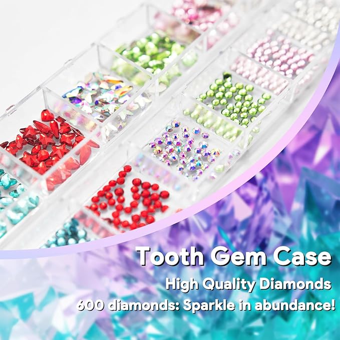 400 Pieces Brilliant Crystal Tooth Gem Kit for DIY Sparkling Smile Jewelry Making Kits