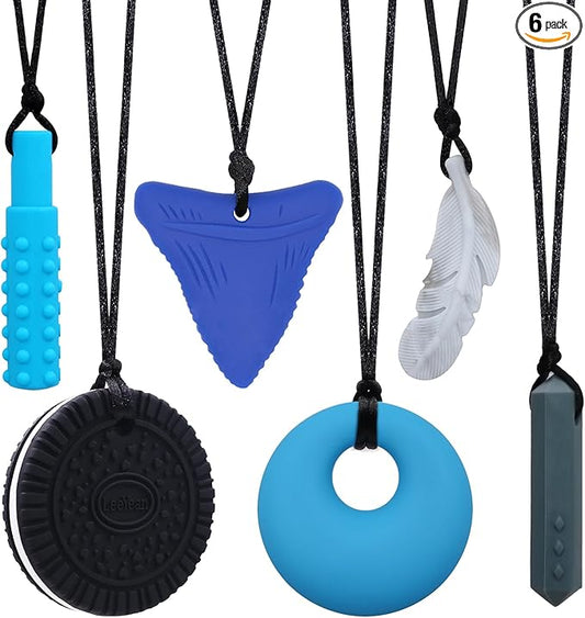 Chew Necklaces for Sensory Kids, Sensory Toys for Kids with Autism, ADHD, SPD, Chewing, Autism Sensory Products Reduce Adult Anxiety Fidgeting