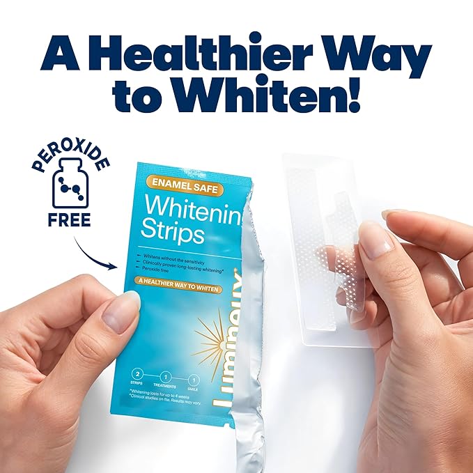 Lumineux Teeth Whitening Strips Kit - 21 Treatments - Peroxide Free - Enamel Safe for Whiter Teeth - Whitening Without The Sensitivity - Dentist Formulated - Sensitivity