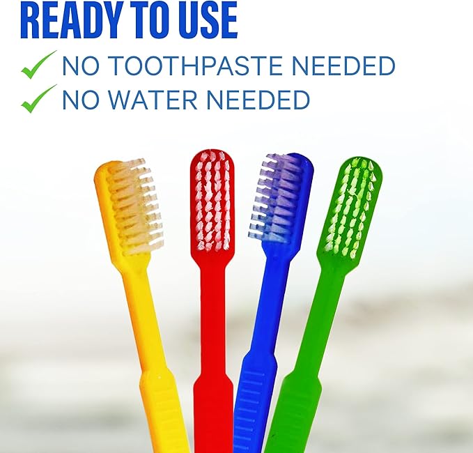 Adult Pre-Pasted Disposable Toothbrushes Individually Wrapped - NO Water Needed | Perfect Cruise Necessity (1000 Pack)