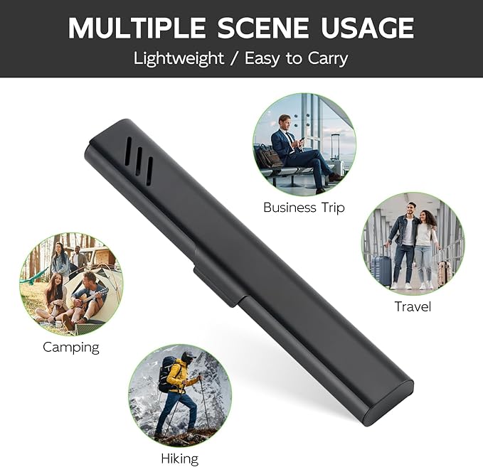 Travel Toothbrush Case, Portable Toothbrush Holder, Durable Aluminum Toothbrush Storage Box, Small Breathable Manual Toothbrush Container for Traveling, School, Camping, Business Trip - Black