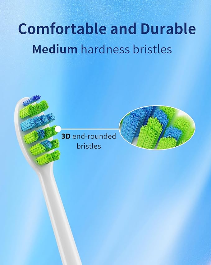 7AM2M AM100/AM105/AM111 Electric Toothbrush Brush Heads x 8 for 7AM2M Electric Toothbrush ONLY (Black)