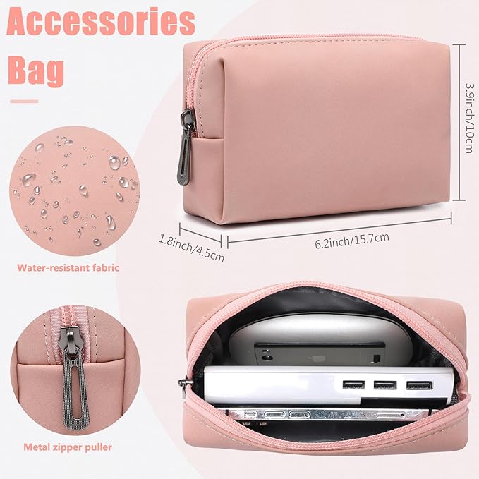 HYZUO 13 Inch Laptop Sleeve Case with Stand for 2025-2018 MacBook Air 13 M4 M3 M2 M1, 2025-2016 MacBook Pro 13 M2 M1, 13" iPad Pro/Air, Surface Pro 11/10/9, XPS 13, with Pouch, Pink