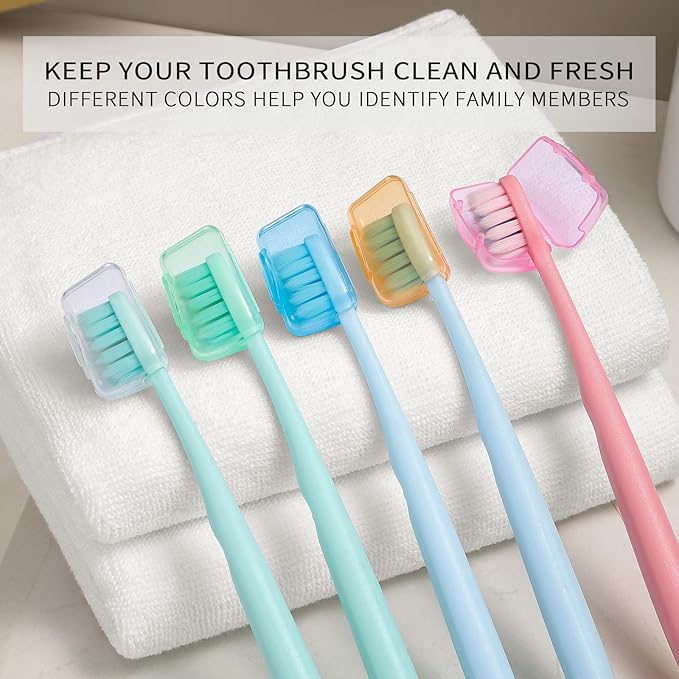 Muslish 100 Pack Toothbrush Covers, Universal Fit for Electric and Manual Brushes, Reusable Travel & Home Protectors (Bulk Value) - Multicolor