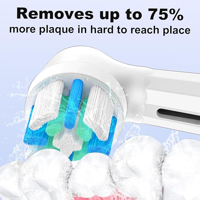 Brush Heads with Medium Bristles Compatible with Oral B IO 2/3/4/5/6/7/8/9/10/Deep Clean Electric Toothbrushes, Replacement Heads for IO (10 Black/White)