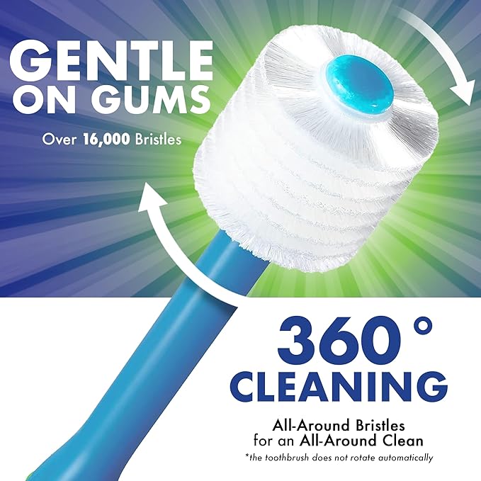 Brilliant Oral Care Child Toothbrush with Soft Bristles and Round Head, for a Kid Approved, Easy to Use All-Around Clean Mouth, Ages 2-5 Years, Sky Blue, 3 Pack