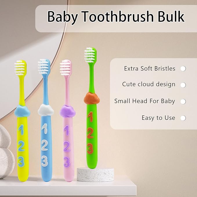 SNOWROSE 8 Pcs Kids Toothbrushes,Soft Bristles Toothbrushes for 2-12 Years Old Kids, Multicolor Baby Toothbrush Pack, Cute Toddler Toothbrush Girl & Boy