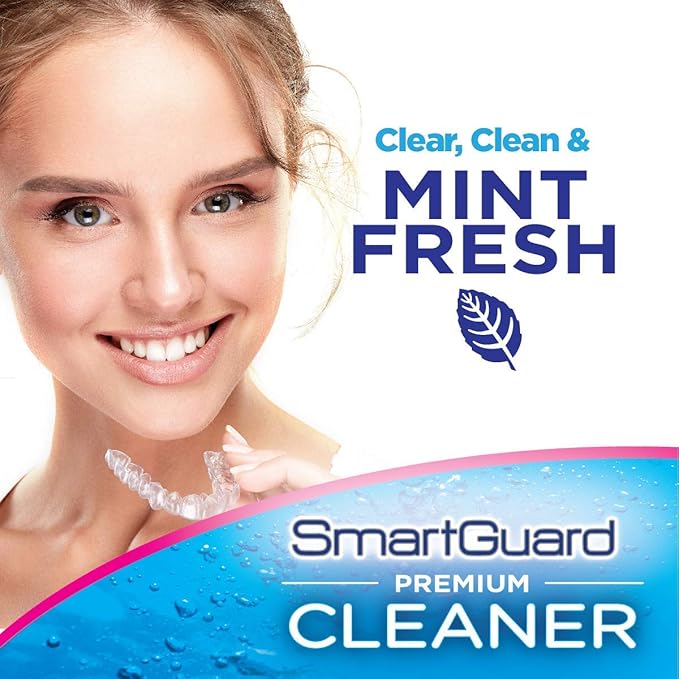 SmartGuard Dental Guard Night Guard for Clenching, Bruxism, and Grinding Dentist Designed Includes 2 Guards, 1 Travel Case, and a 60-Day Supply of Premium Cleaning Crystals