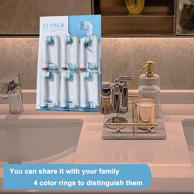 12 Pack Replacement Toothbrush Heads for Oral B Braun,Soft Precision Electric Toothbrush Heads,Deep and Precise Cleaning for Most Oral B Replacement Heads Refills