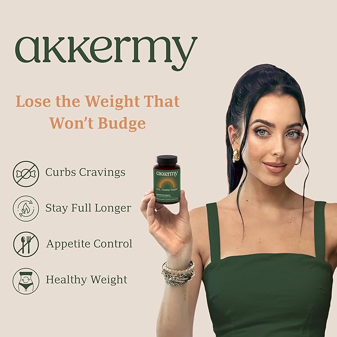 Akkermansia Probiotic for Appetite & Craving Control | Increases GLP-1 & Boosts Healthy Weight | 180 Day Supply | Made in USA | Bacillus Coagulans, B2, D3 & Chromium |SIBO Friendly, Vegan, Gluten Free