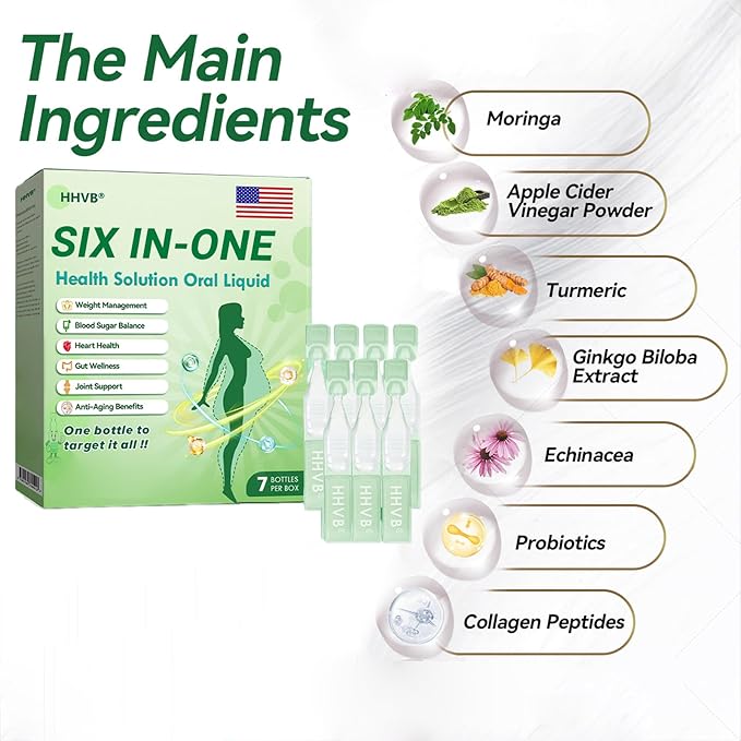 CITYOGA 2025 New Six-in-One Oral Solution, Professional Six-in-One Health Solution Oral Liquid - Promote Intestinal Digestio, Natural Slim Supplement Oral Drops for Women and Men (4)