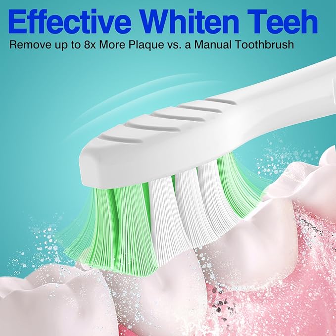 Osctor Fit for Sonicare Replacement Heads, Toothbrush Replacement Brush Heads Compatible with Philips Sonicare Click on Electric Toothbrush, 10 Pack, White