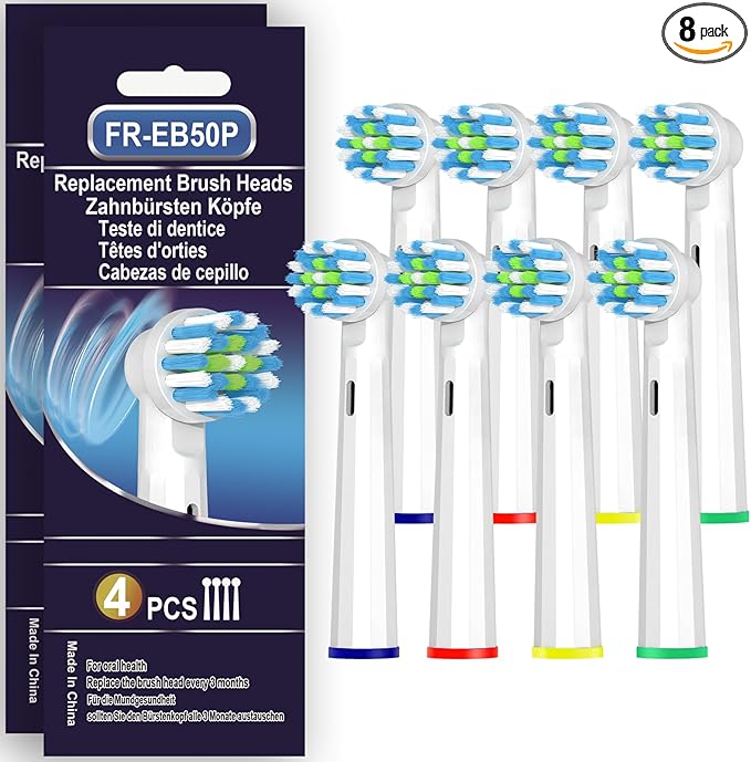 NatraProw Toothbrush Replacement Heads Compatible with Oral b Electric Toothbrush （ 8 White